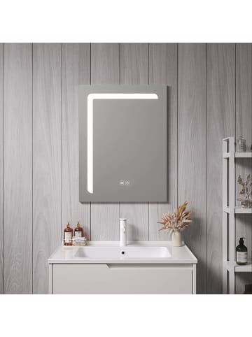 pro.tec LED-Badezimmerspiegel Chambave in Silber (H)60cm (B)45cm