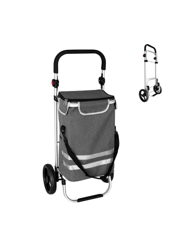 relaxdays Einkaufstrolley in Grau - 45 l