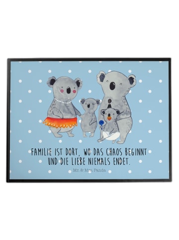 Mr. & Mrs. Panda Schreibunterlage Koala Familie mit Spruch in Blau Pastell