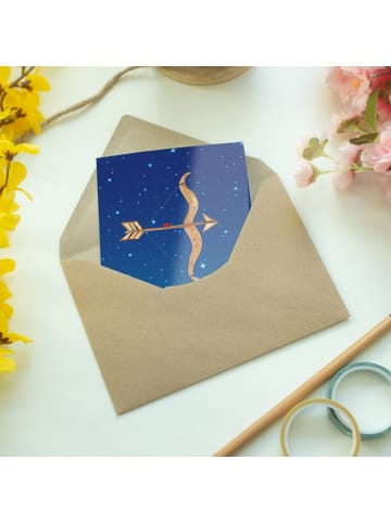 Mr. & Mrs. Panda babykarte Sternzeichen Schütze mit Spruch in Sternenhimmel Blau