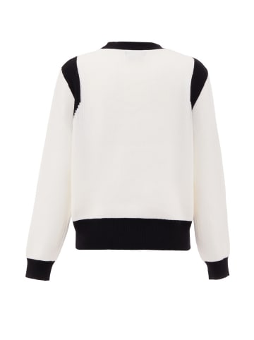 nelice Damen Strickjacke in Weiss Schwarz