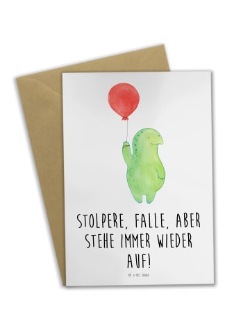 Mr. & Mrs. Panda Grußkarte Fehler machen und daraus lernen mit S... in Weiß