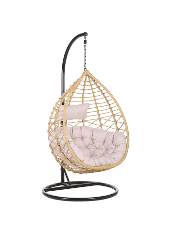 Beliani Hängesessel ARSITA in Braun/Schwarz/Grau - (W) 97 x (H) 199 x (L) 97 cm