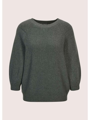 MADELEINE Zeitloser Baumwollpullover mit Perlfang-Muster in graphit / melange