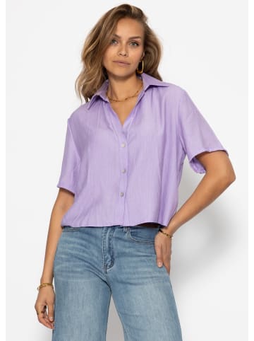 SASSYCLASSY Bluse in Crincle Optik in Flieder