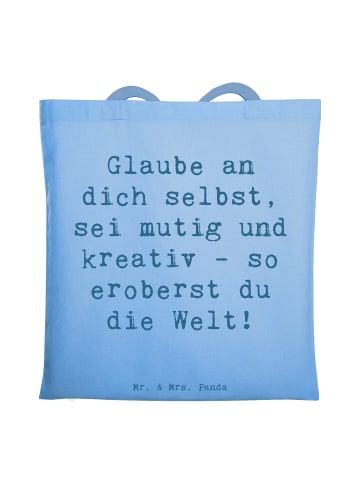 Mr. & Mrs. Panda Schultasche Spruch Die Freude an der Kreativitä... in Sky Blue