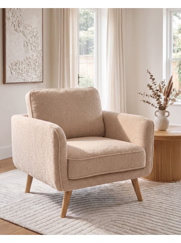 Beliani Sessel KILJA in Beige/Braun - (W) 87 x (H) 85 x (L) 85 cm