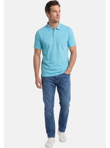 Redmond Poloshirt Basic in Türkis / weiß