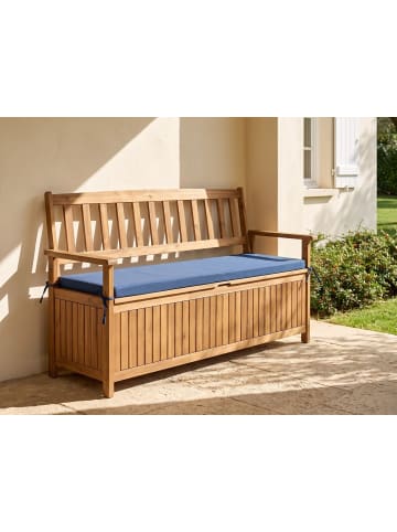 Beliani Gartenbank SOVANA in Braun/Blau - (W) 160 x (H) 91 x (L) 60 cm