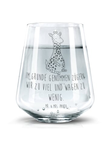 Mr. & Mrs. Panda Glas Giraffe Zufrieden mit Spruch in Transparent