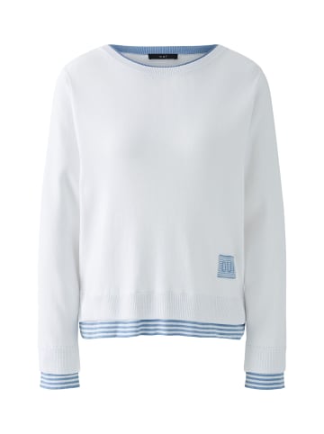 Oui Pullover LEEZA in white blue