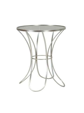Mauro Ferretti Couchtisch aus silberfarbenem Metall, Ø 56 x 68 cm