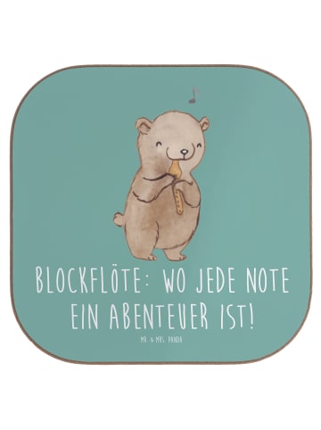 Mr. & Mrs. Panda Tischuntersetzer Abenteuer Blockflöte mit Spruch in Meeresbrise