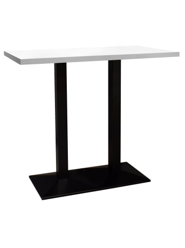 58 aufm Kessel BISTROTISCH Efthimia 120x70x75 schwarz matt/weiß matt lack