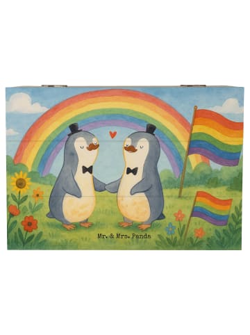 Mr. & Mrs. Panda Geschenkbox Pinguine Gay Pride Design ohne Spruch in Weiß
