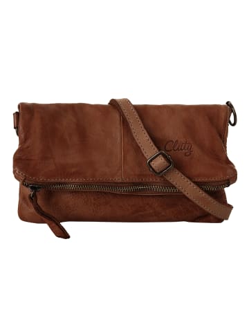 Cluty Abendtasche echt Leder in cognac
