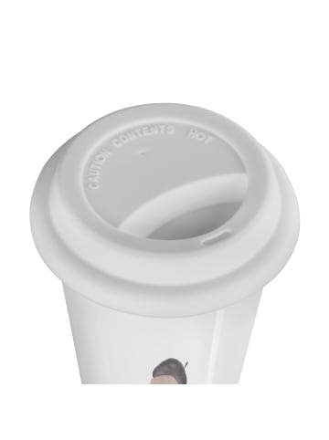 Mr. & Mrs. Panda Travel Mug Eule Frankreich mit Spruch in Weiß