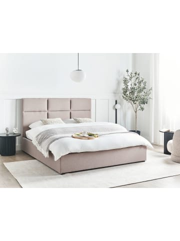 Beliani Doppelbett LAGORD in Beige/Schwarz - (W) 170 x (H) 84 x (L) 214 cm