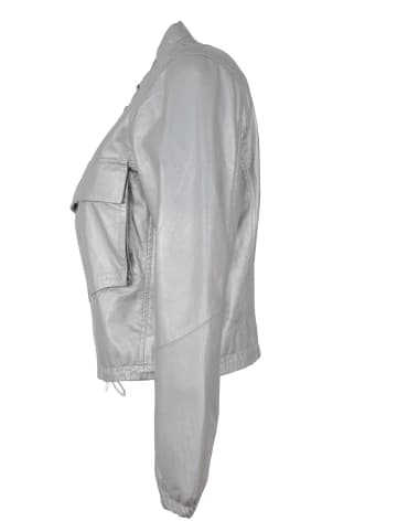 FREAKY NATION Lederjacke Lammnappa metallic in Silber