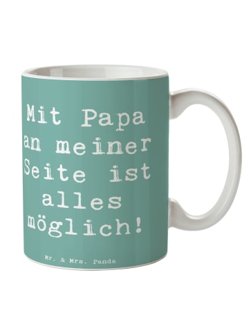 Mr. & Mrs. Panda Pott Spruch Papa Möglichmacher mit Spruch in Meeresbrise