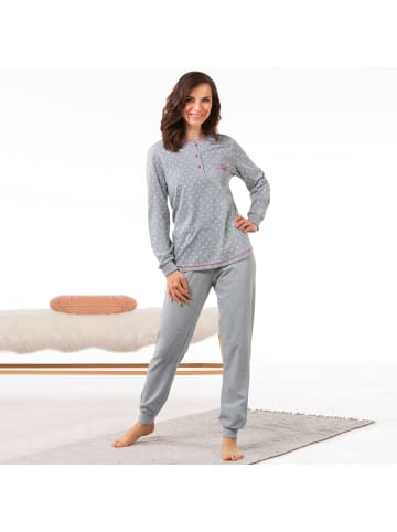 Erwin Müller Single-Jersey Schlafanzug in hellgrau meliert