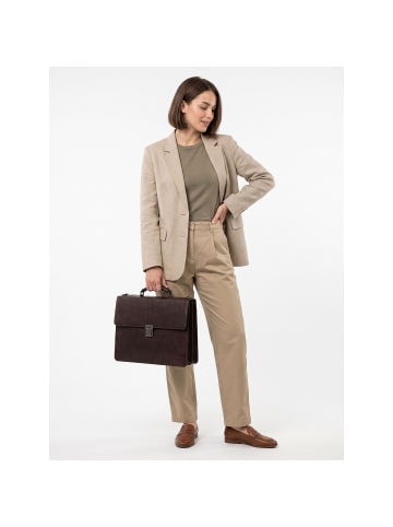 Jost Glasgow Aktentasche RFID Schutz Leder 40 cm Laptopfach in brown