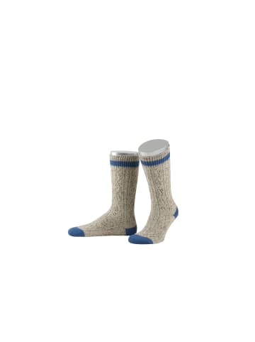 Lusana Schoppersocken L5698T in mittelbeigemeliert/mittelblau (910)