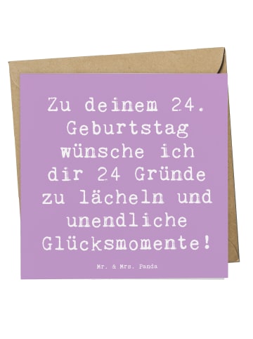 Mr. & Mrs. Panda Deluxe Karte Spruch 24. Geburtstag Glück mit Sp... in Lavendeltraum