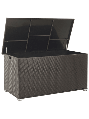 Beliani Truhe MODENA in Braun/Schwarz - (W) 155 x (H) 80 x (L) 75 cm