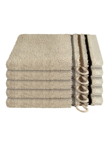 Schiesser Waschhandschuh Skyline Color im 5er Set in Sand
