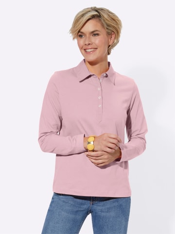 WITT WEIDEN Langarm-Poloshirt in rosé