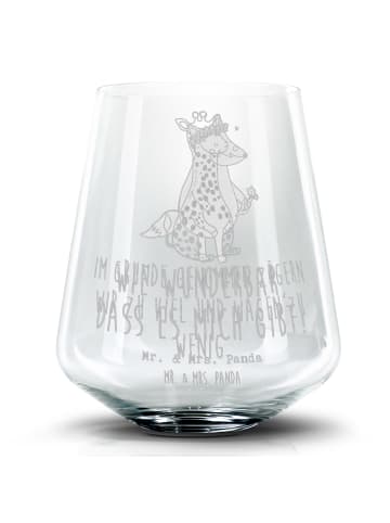 Mr. & Mrs. Panda Whiskyglas Giraffe Zufrieden mit Spruch in Transparent