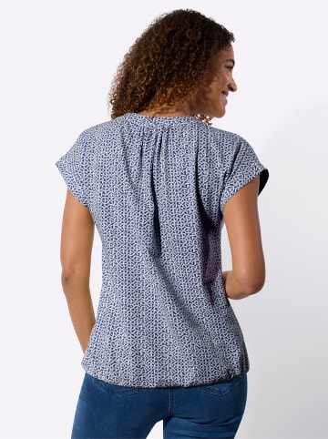 WITT WEIDEN Kurzarmshirt in royalblau-ecru-bedruckt