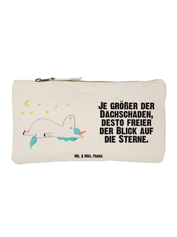 Mr. & Mrs. Panda Federtasche Einhorn Sternenhimmel mit Spruch in Weiß