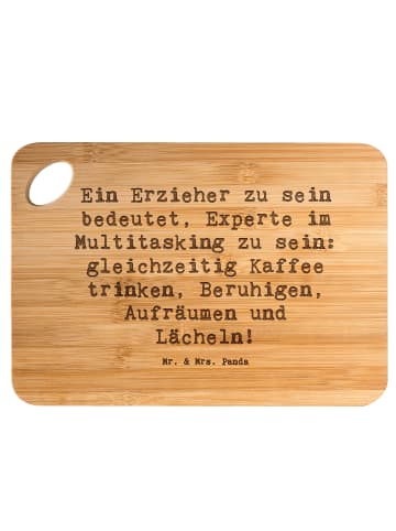 Mr. & Mrs. Panda Schneidebrett Spruch Multitasking Erzieher mit ... in Braun