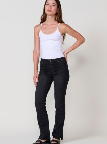KOROSHI Regular Push-Up-Jeans mit Animal-Print für Damen in SCHWARZER DENIM