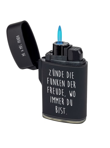 Mr. & Mrs. Panda Feuerzeug Spruch Feuerzeug Funken Freude mit Sp... in Schwarz