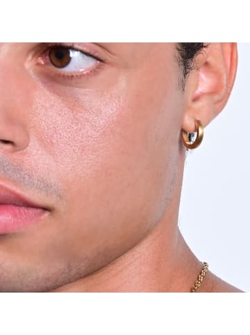 Adeliás Damen Ohrringe – Klappcreole aus Edelstahl in gold