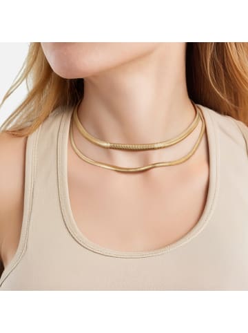 Yokoamii Kette Schlangenkette aus Metall-Legierung in gelbgold