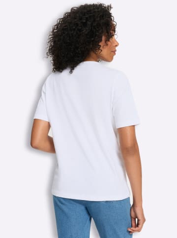 Sieh an! Kurzarm-Shirt in weiß-apricot