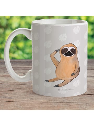 Mr. & Mrs. Panda Tasse Faultier Vogel ohne Spruch in Grau Pastell