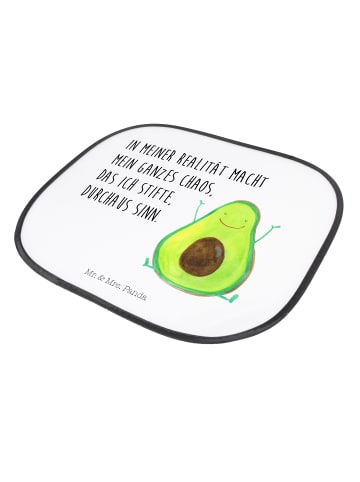 Mr. & Mrs. Panda Auto Sonnenblende Avocado Glücklich mit Spruch in Weiß