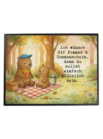 Mr. & Mrs. Panda Schreibauflage Bär Kind Pommes Design mit Spruch in Weiß
