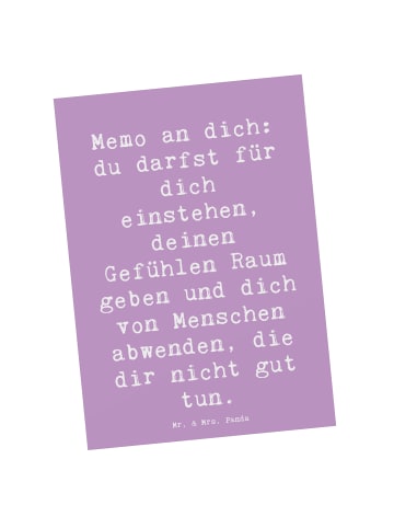 Mr. & Mrs. Panda Postkarte Spruch Gefühle Freiheit mit Spruch in Lavendeltraum