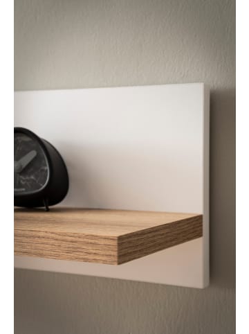 Furn.Design Wandboard weiß matt, Evoke Eiche, Wandregal 180 cm