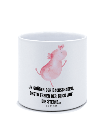 Mr. & Mrs. Panda XL Blumentopf Axolotl Tanzen mit Spruch in Weiß