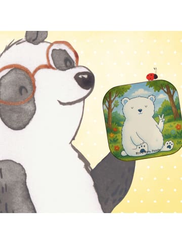 Mr. & Mrs. Panda Holzuntersetzer Eisbär Faul Design ohne Spruch in Weiß