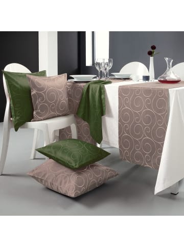 Erwin Müller Jacquard, Baumwollmischung Mitteldecke Oberhausen in taupe