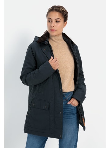 Camel Active Wachsjacke mit abnehmbarer Kapuze in Dunkelblau