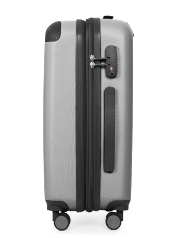 Hauptstadtkoffer Spree - Koffer Flugzeug Trolley Handgepäck Hartschale TSA 42L in Silber